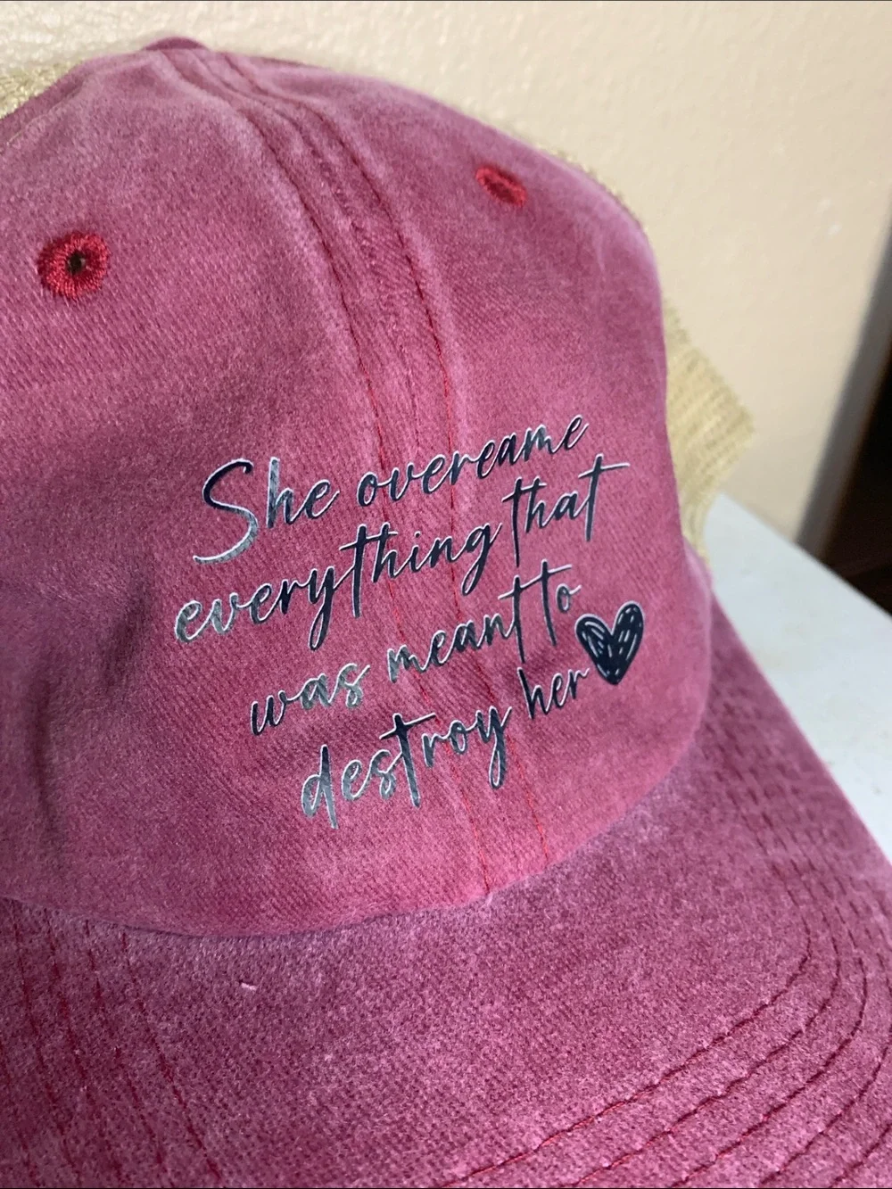 CRIMSON Cotton Mesh Embroidered Baseball Cap Adjustable